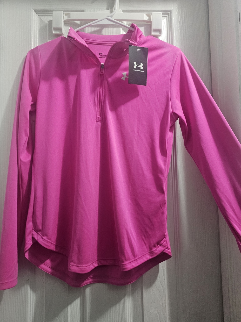 Girls YXL Under Armour Hot Pink Half-Zip Performance Pullover
